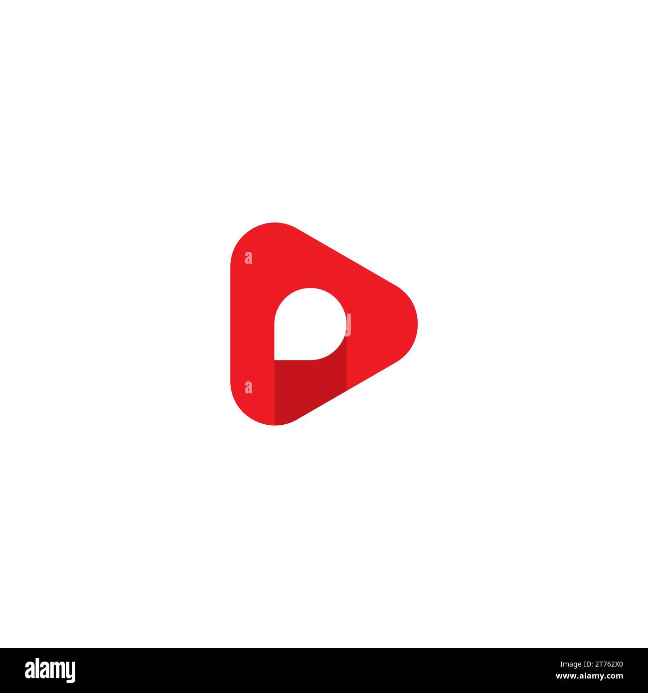 Logo de chat vidéo couleur rouge simple Illustration de Vecteur