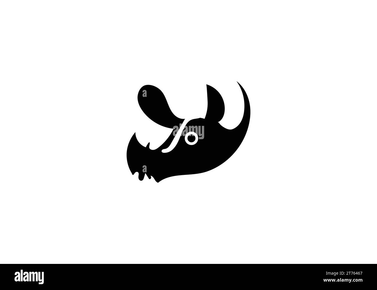 Conception d'illustration d'icône de style minimaliste de rhinocéros noir Illustration de Vecteur