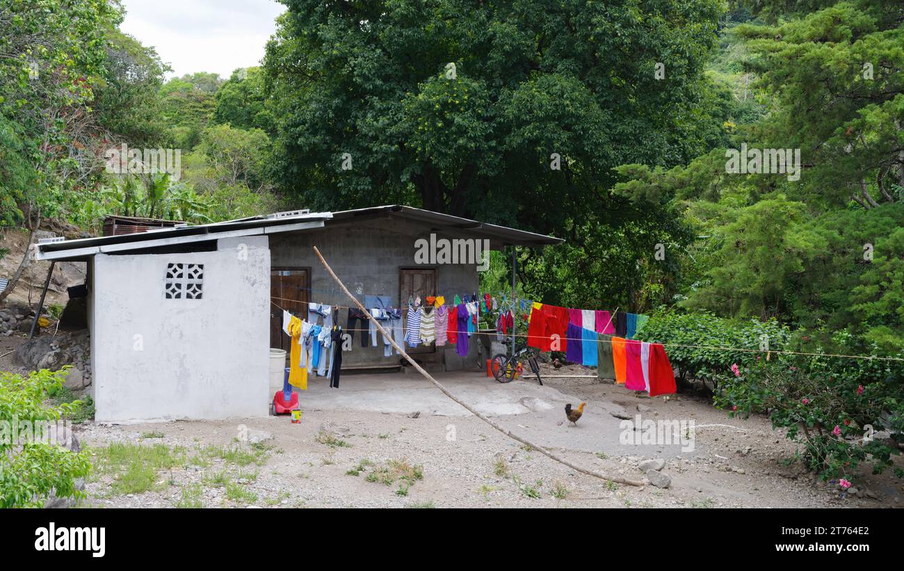 Maison rurale montrée près de Boquete, province de Chiriqui, République du Panama. Banque D'Images