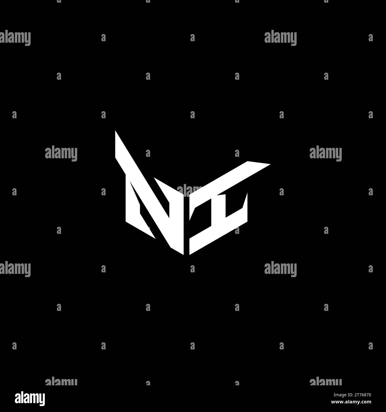 Logo NI Premium logo initial eSport et concept de conception de jeu Illustration de Vecteur