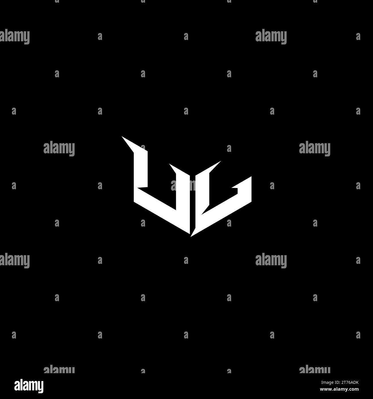 Logo d'emblème UL Premium concept initial d'eSport et de conception de jeu Illustration de Vecteur