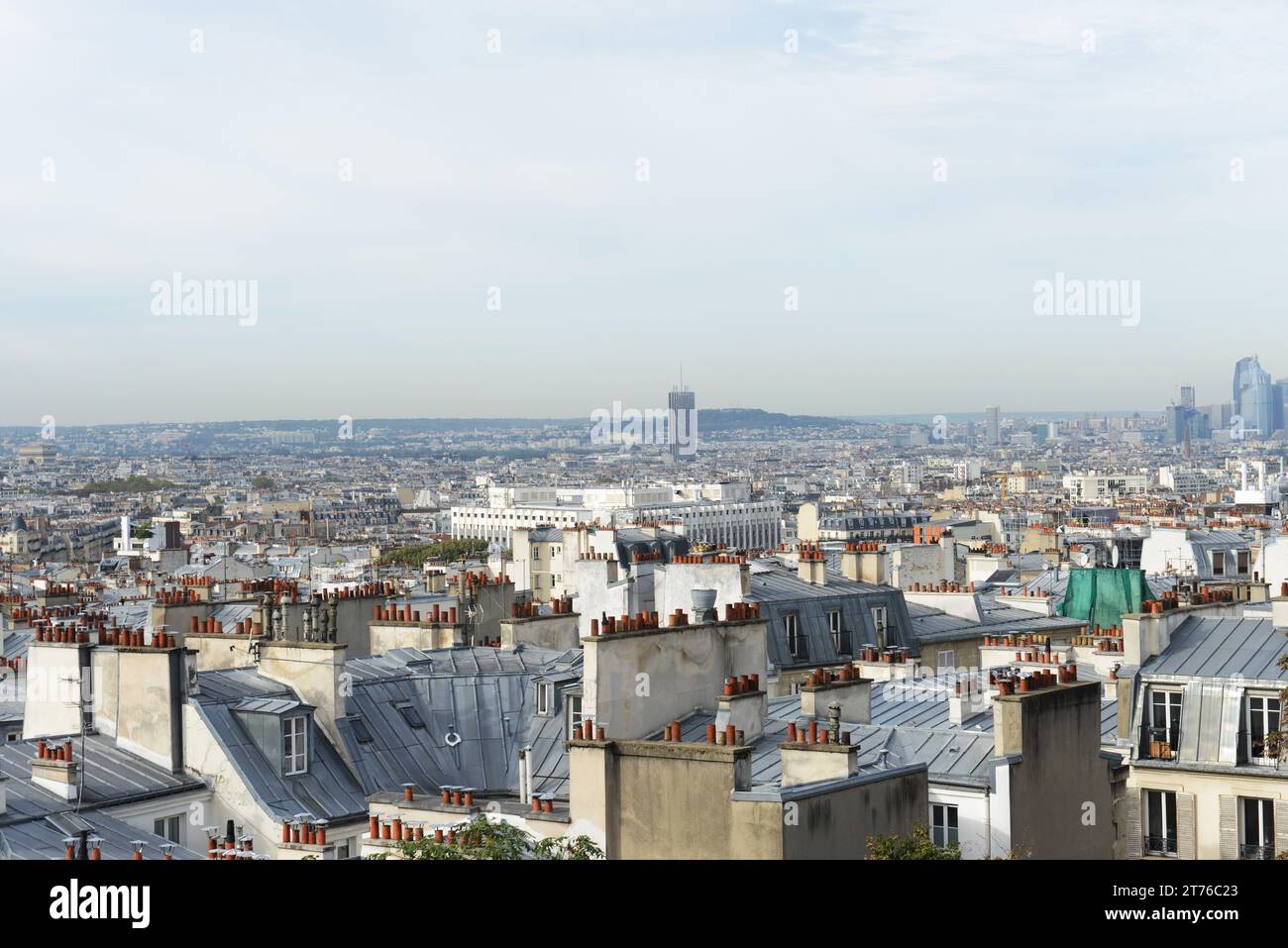 Vues sur la ville depuis Montmartre à Paris, France. Banque D'Images