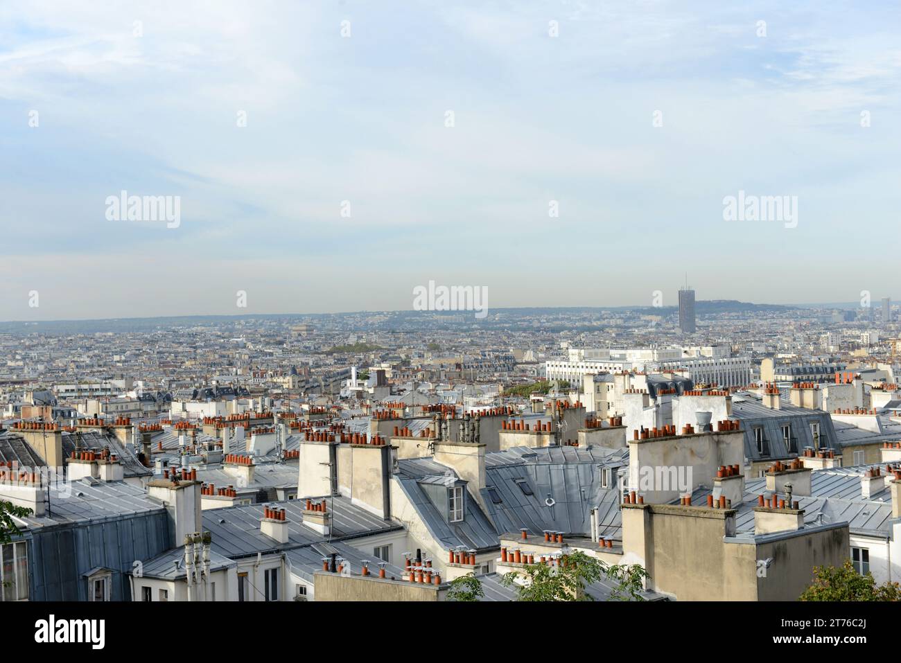 Vues sur la ville depuis Montmartre à Paris, France. Banque D'Images