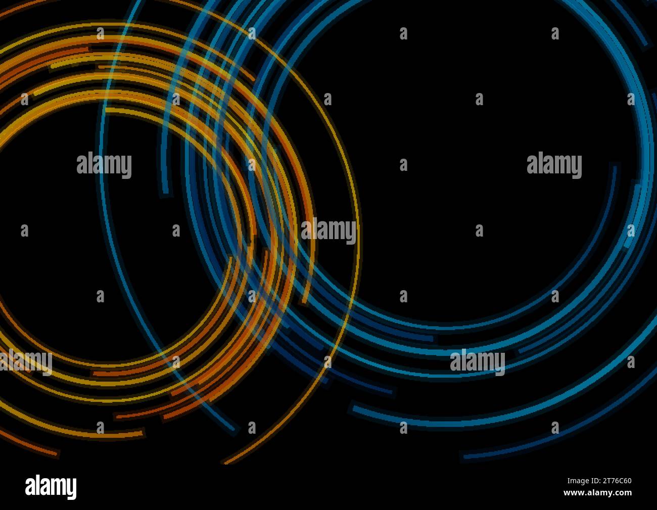 Lignes circulaires bleu orange abstrait de technologie futuriste. Conception vectorielle Illustration de Vecteur