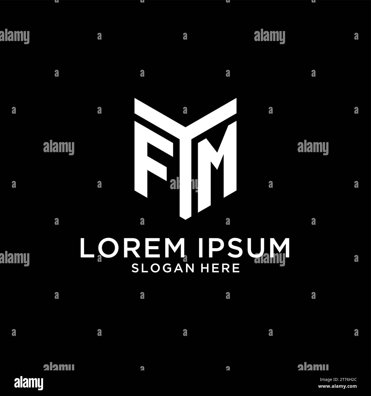 Logo initial de miroir FM, graphique vectoriel de style de conception initial de monogramme créatif audacieux Illustration de Vecteur