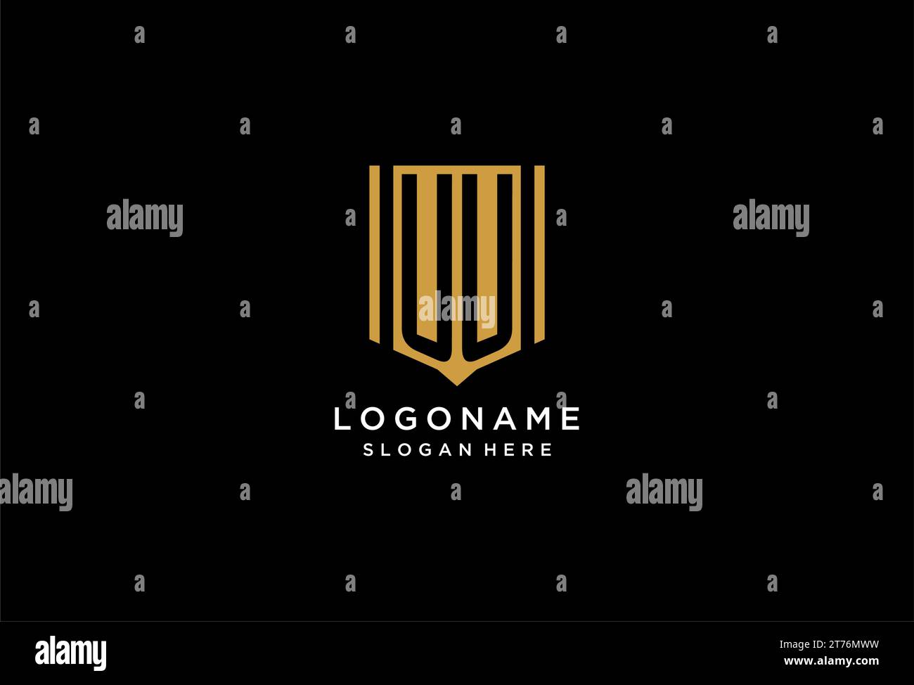 Logo UU monogramme avec motif icône de bouclier géométrique inspiré Illustration de Vecteur