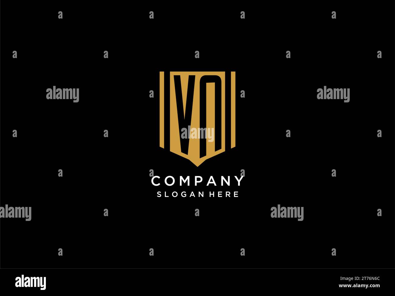 Logo VN monogramme avec motif icône de bouclier géométrique inspiré Illustration de Vecteur