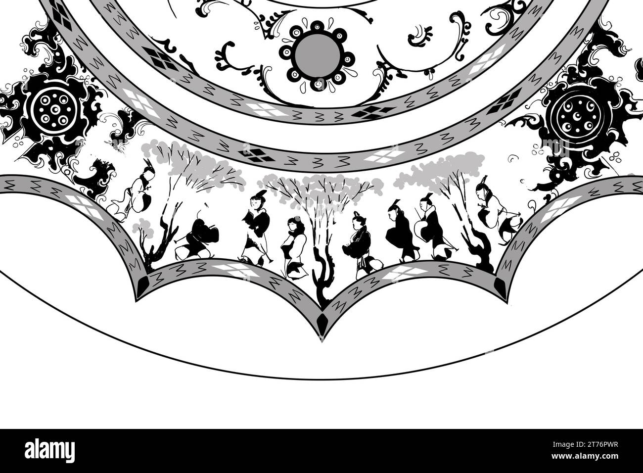 (231114) -- PÉKIN, 14 novembre 2023 (Xinhua) -- ce projet montre une partie d'un miroir en bronze avec des motifs représentant une activité du public, recueilli au musée Xi'an à Xi'an, dans la province du Shaanxi, au nord-ouest de la Chine. Miroir en bronze est à la fois un ustensile quotidien dans les temps anciens et une œuvre artistique. Avec les miroirs en bronze, un côté du miroir est très poli et utilisé pour la réflexion, tandis que l'autre côté est décoré avec divers motifs démontrant les préférences esthétiques de différentes périodes historiques. La délicatesse du miroir révèle de grandes compétences et aussi une grande valeur artistique. (Xinhua/Li Banque D'Images