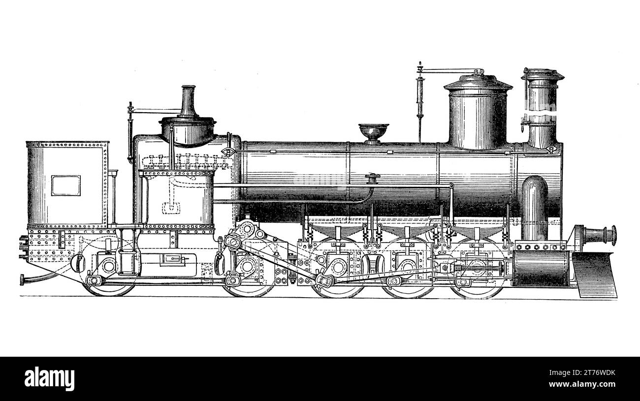 Train à crémaillère de locomotive Fink, locomotive à vapeur articulée une nouvelle conception pour les chemins de fer de montagne Banque D'Images