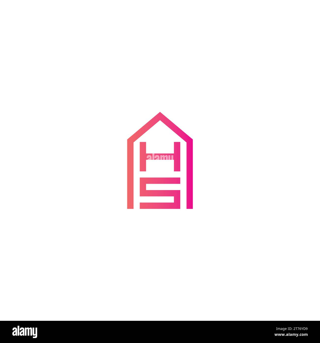 Logo HS Home Design simple. Icône lettre HS Illustration de Vecteur