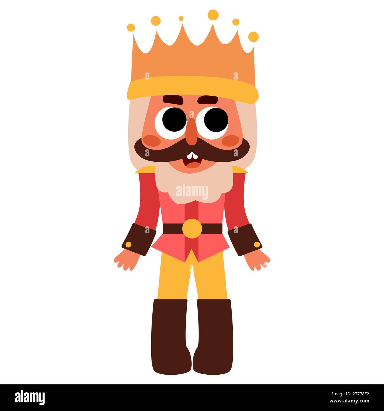 Vintage jouet soldat de Noël illustration vectorielle isolée. Casse-noisette Banque D'Images