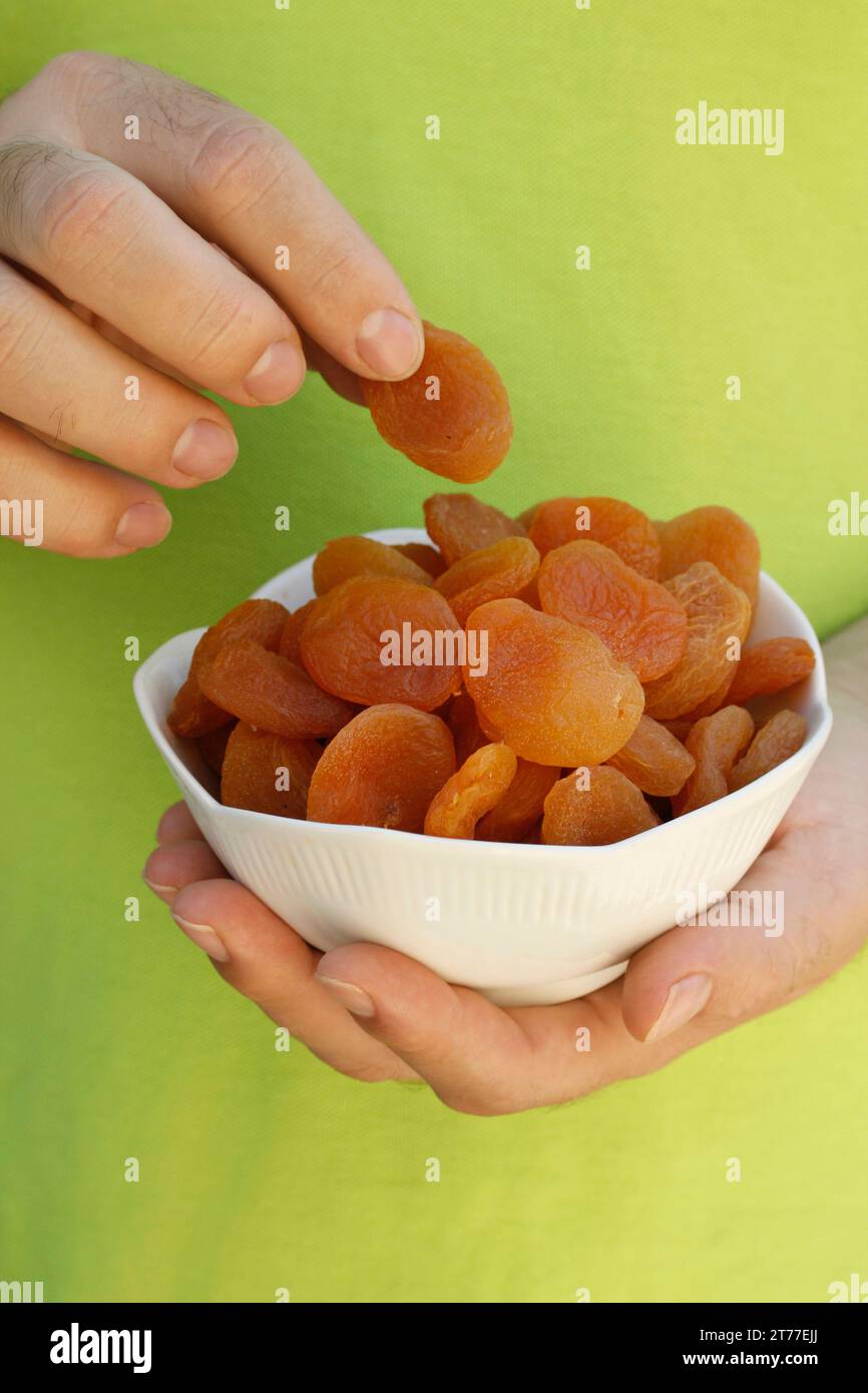 Abricots secs. Banque D'Images