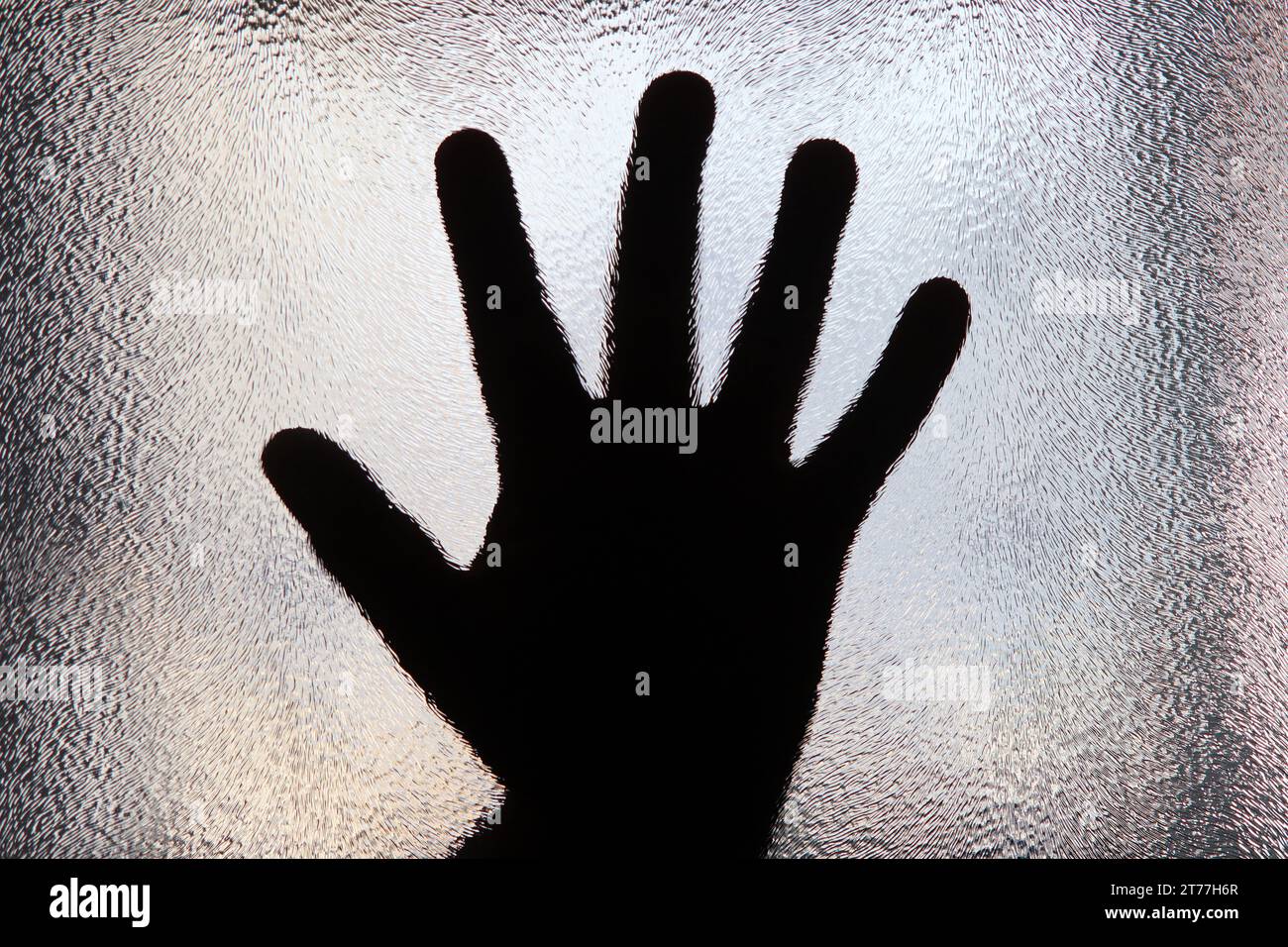 main à un panneau Banque D'Images