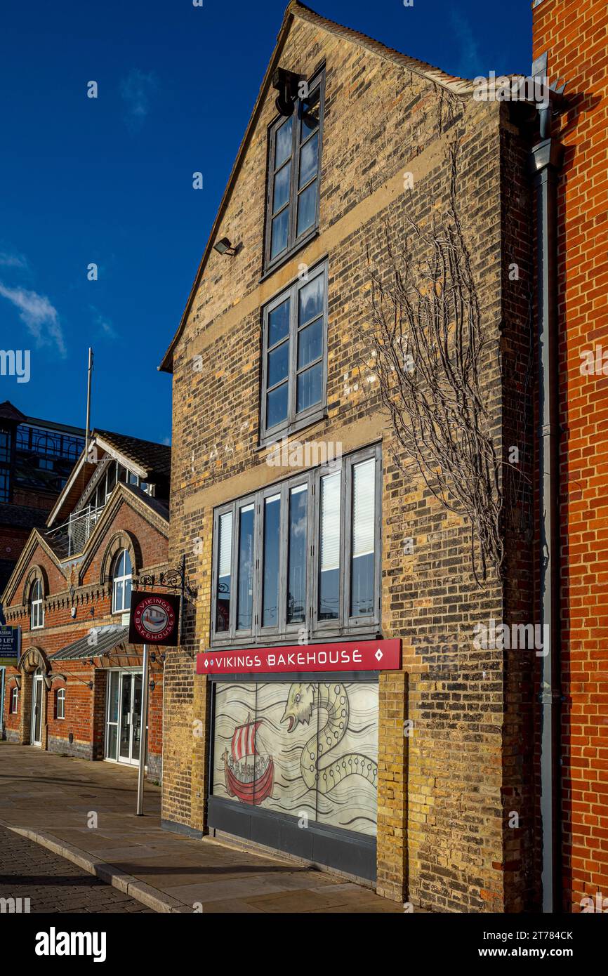Viking Bakehouse 7 Wherry Quay Ipswich Royaume-Uni. Boulangerie de style scandinave située sur le quai à Ipswich. Banque D'Images