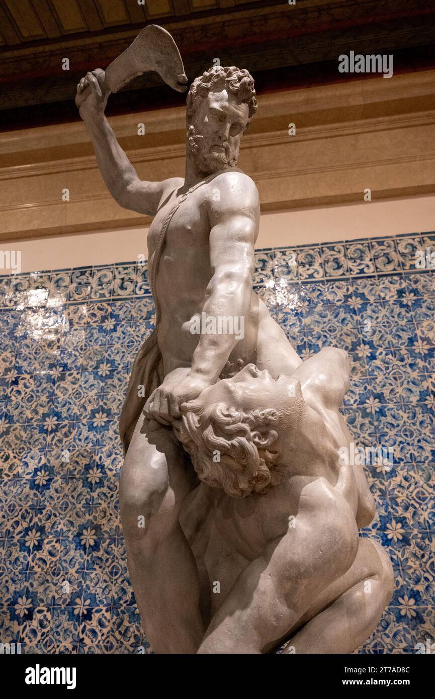 Samson tuant un Philistin (Angleterre, vers 1695). Plomb plâtré. Cette pièce est d'après un original de Giambologna (1529-1608), Banque D'Images