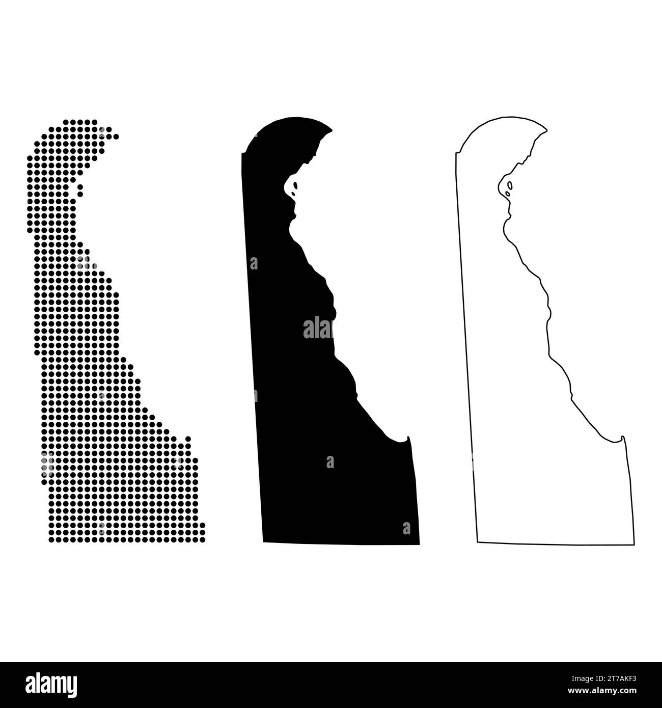 Ensemble de carte du Delaware, États-unis d'amérique. Illustration vectorielle d'icône de concept plat . Illustration de Vecteur