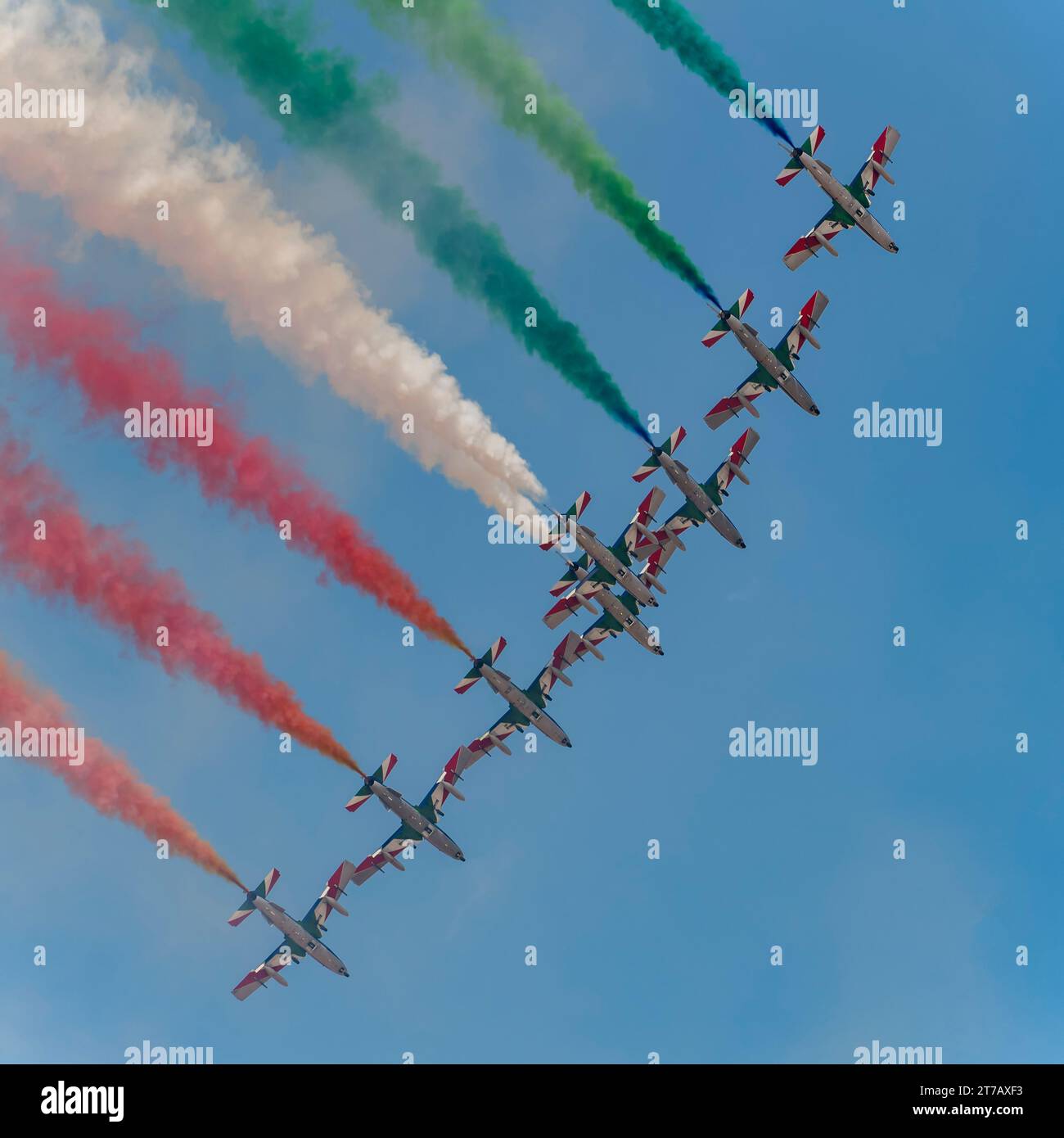 Frecce Tricolori au Dubai Air Show 2023 à Dubaï, Émirats arabes Unis Banque D'Images