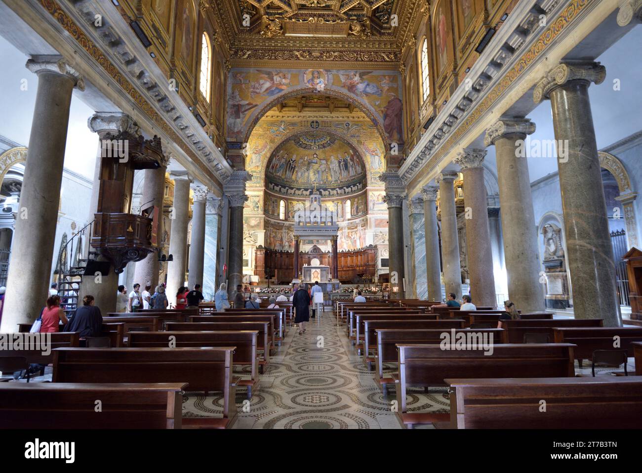 Basilique Santa Maria in Trastevere, Rome, Italie Banque D'Images
