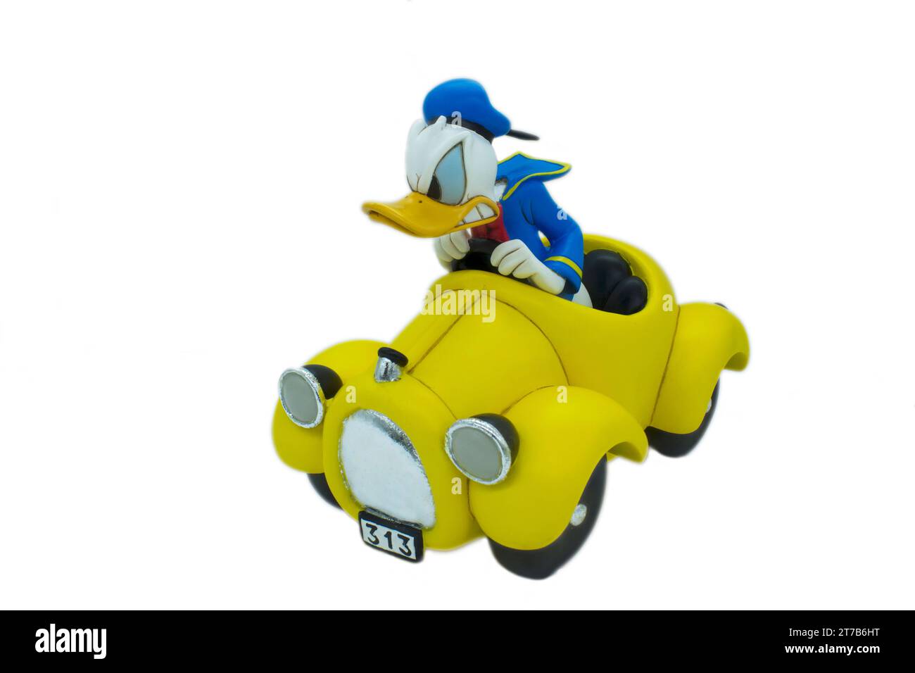 Donald Duck sur un fond blanc isolé. Banque D'Images