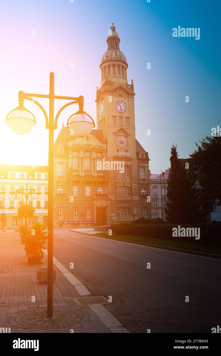 La mairie de Prostejov est une ville de la région d'Olomouc en République tchèque, dans la région historique de Moravie. Banque D'Images