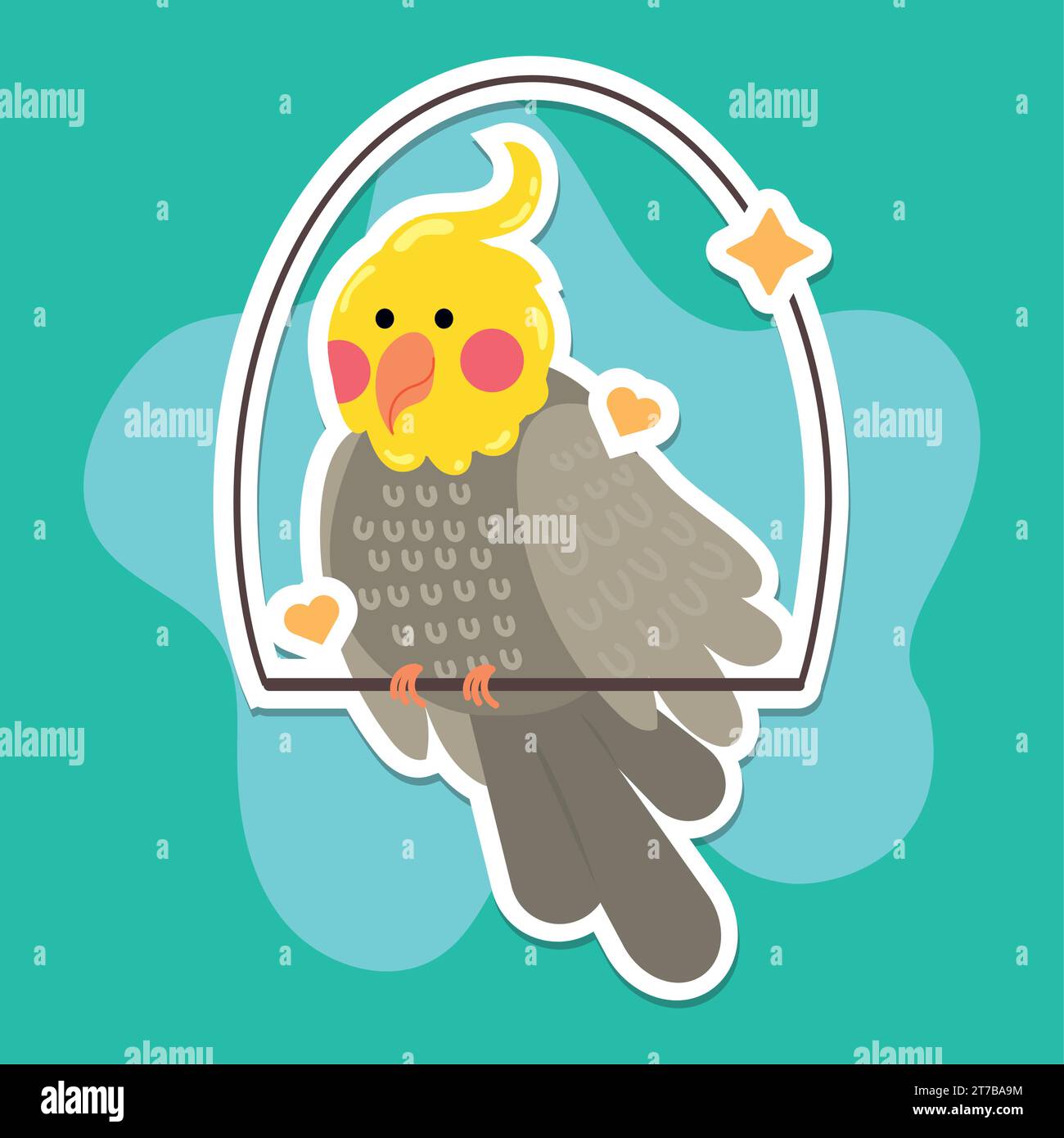 Vecteur de personnage de dessin animé d'oiseau mignon isolé Illustration de Vecteur