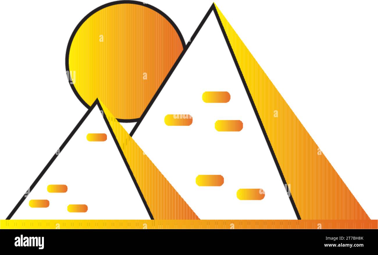 Vecteur isolé d'icône de pyramide d'égypte colorée Illustration de Vecteur