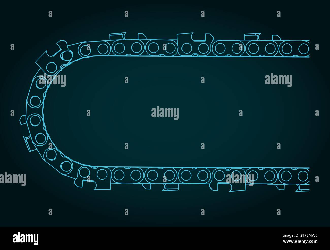 Illustration vectorielle stylisée du plan de la chaîne de tronçonneuse Illustration de Vecteur