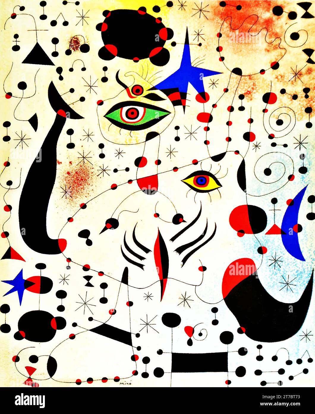 Chiffres et constellations en amour avec une femme, 1941 – Joan Miró Illustration de Vecteur