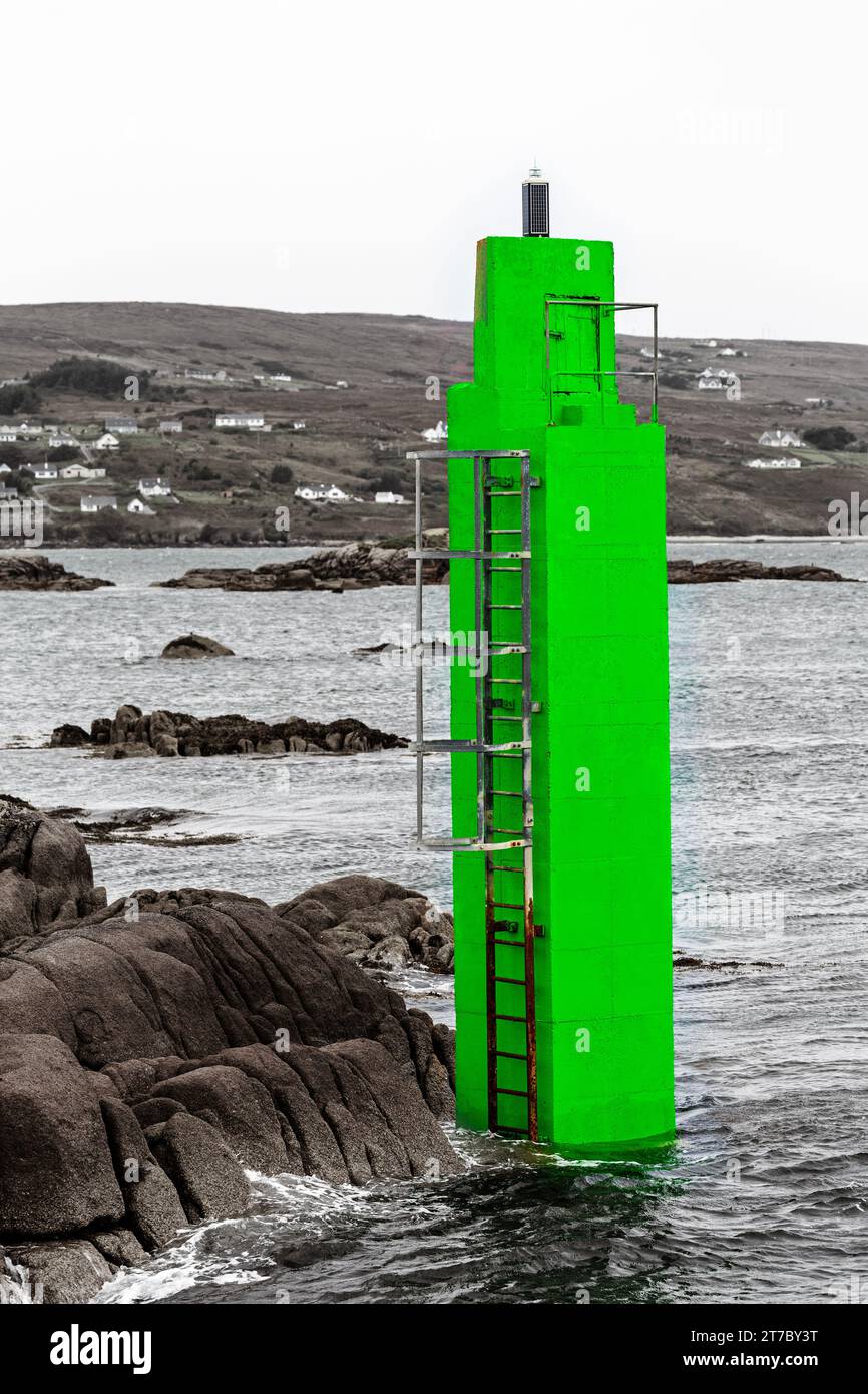 Green Channel Marker, Aranmore Island, Burtonport, County Donegal, Irlande Banque D'Images