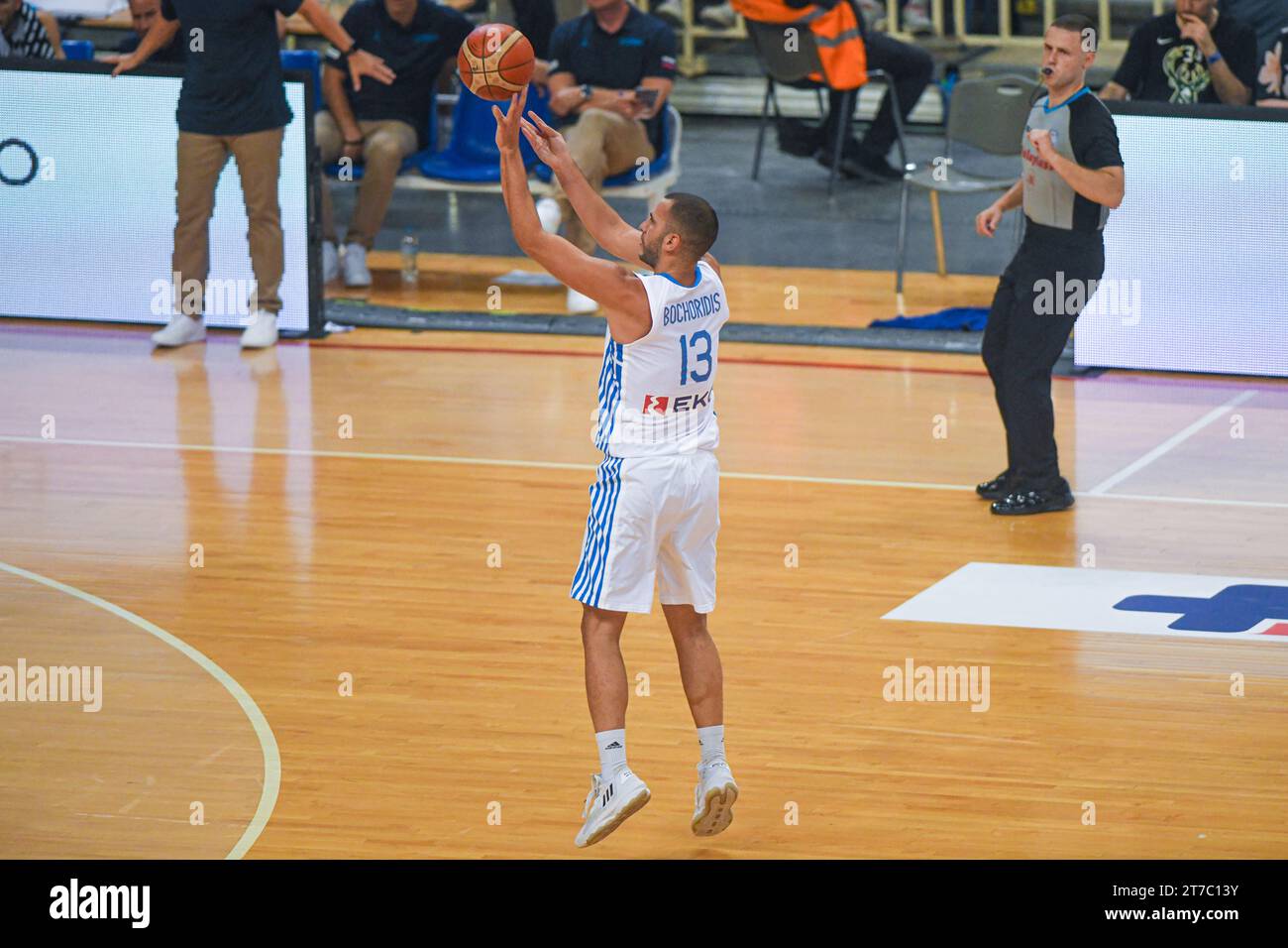 Eleftherios Bochoridis (équipe nationale de basket-ball de Grèce) Banque D'Images