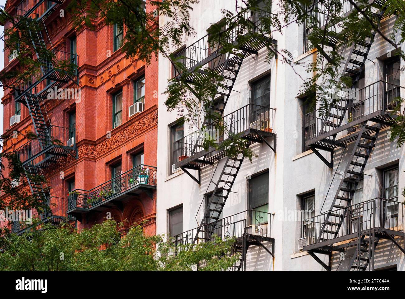 Rangée de maisons à Brooklyn, immobilier, vie, maison, bloc de maisons, New York, États-Unis Banque D'Images