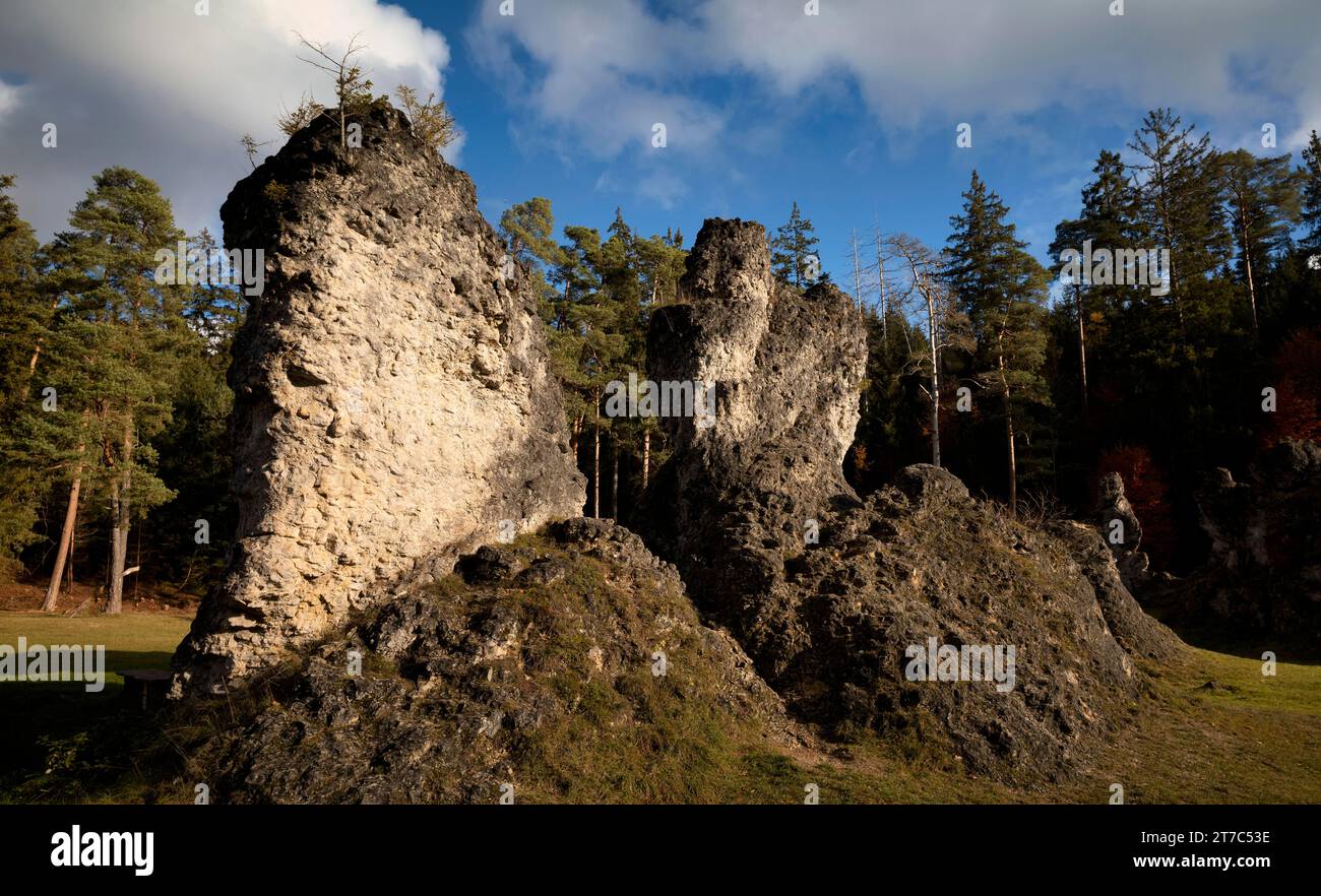 Roches de dolomite, mer de roches, Wental, Barholomae, Baden-Wuerttemberg, Allemagne Banque D'Images