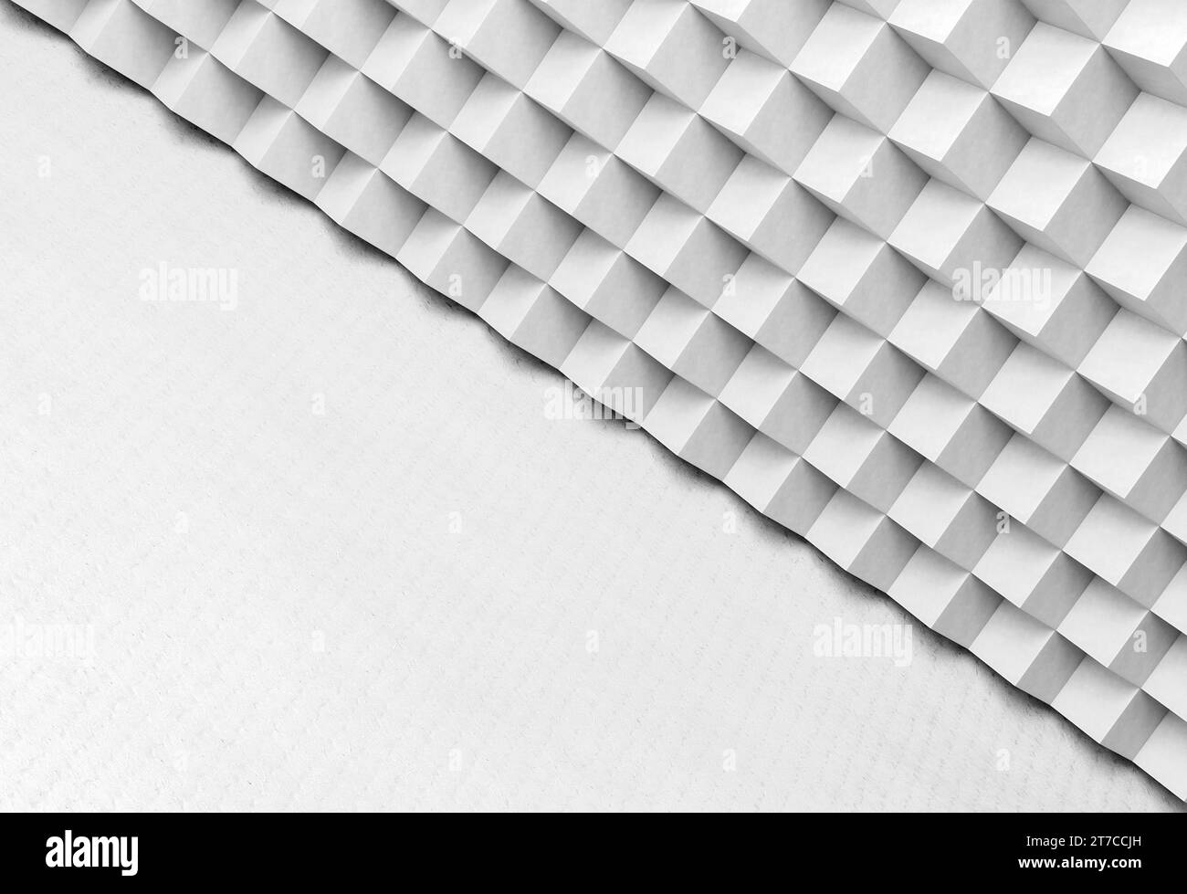 Papier peint géométrique moderne blanc avec des formes Banque D'Images