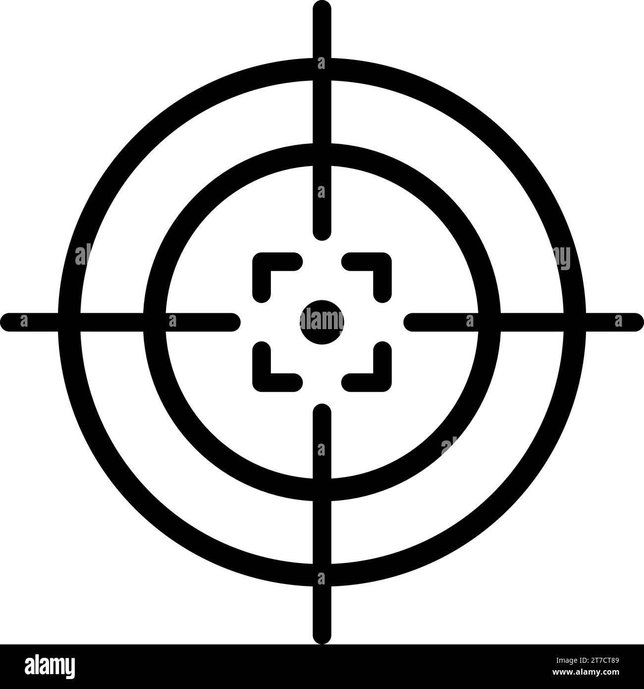 Icône linéaire d'un symbole cible comme concept de réussite commerciale Illustration de Vecteur