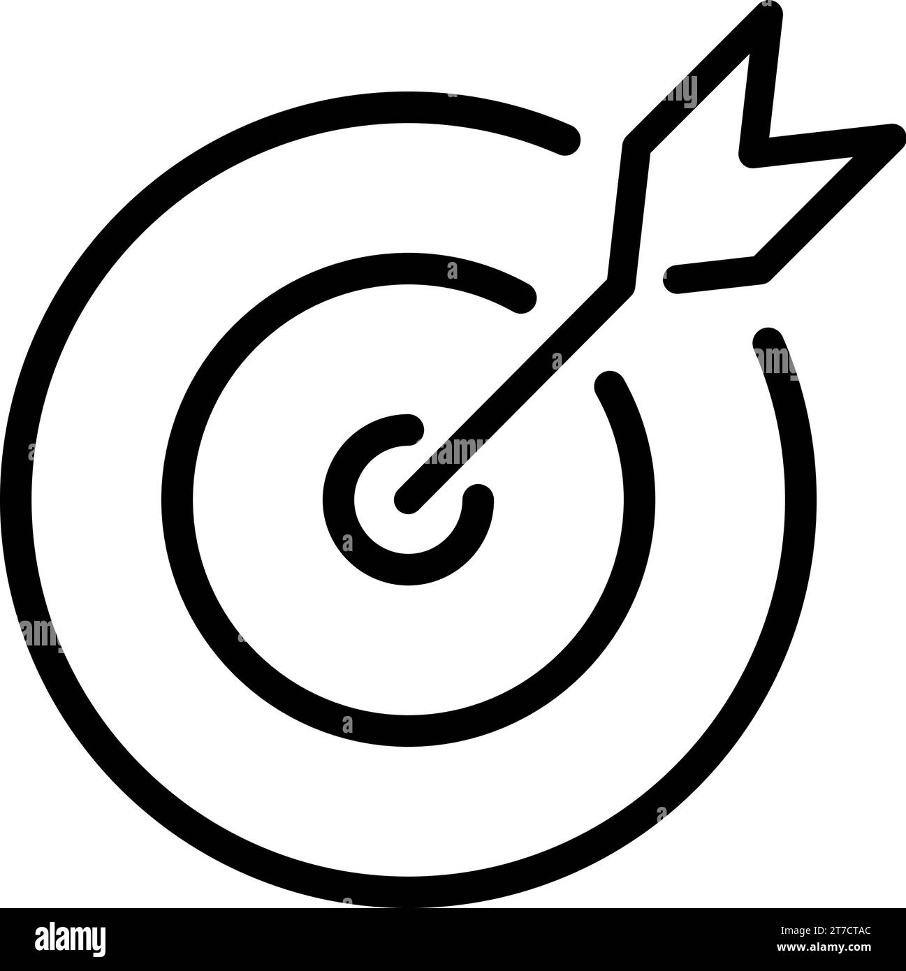 Icône de cible linéaire avec flèche au centre Illustration de Vecteur