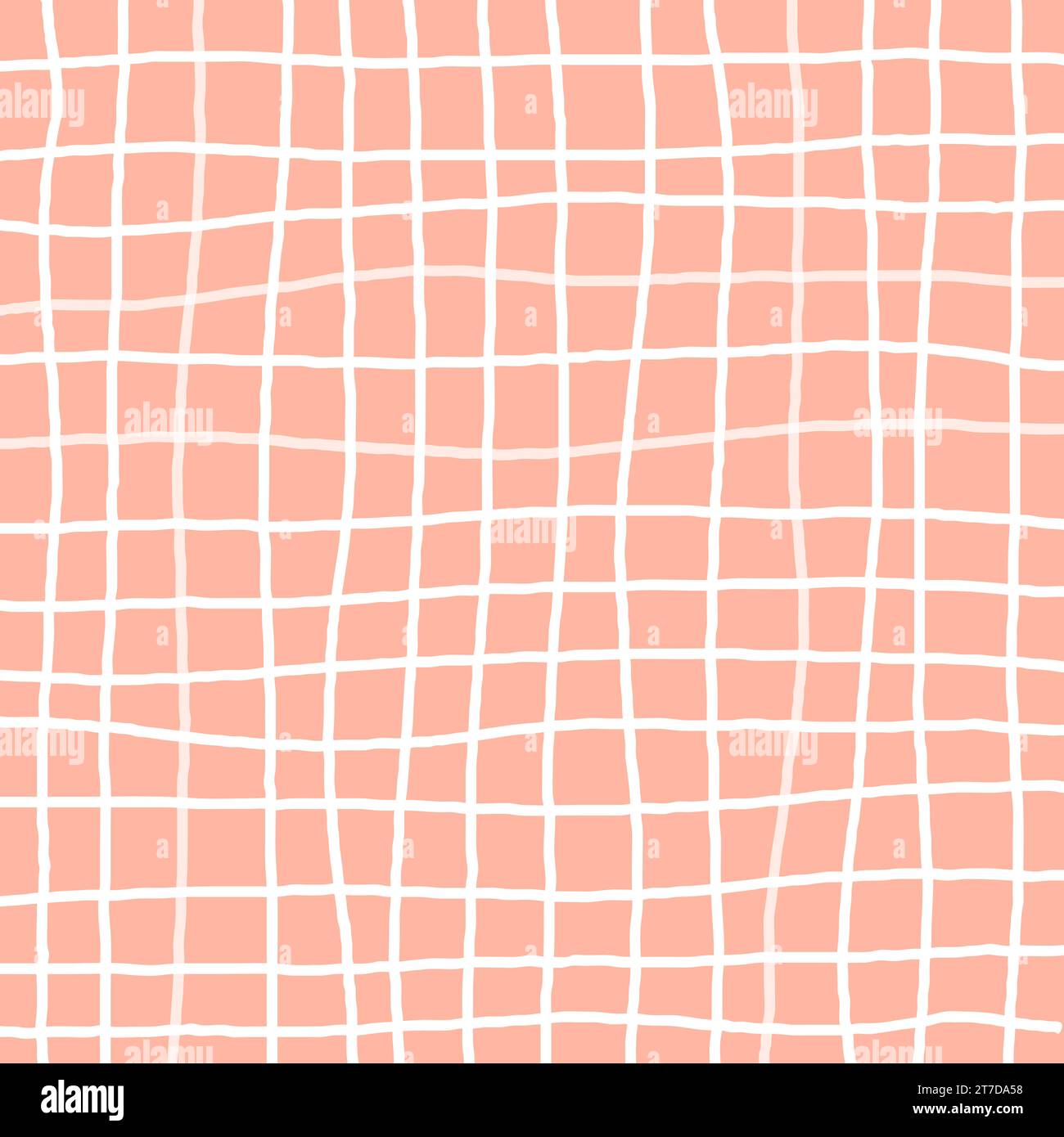 Plaid rose dessiné à la main avec motif vectoriel simple. Doodle Cottagecore chèques avec Homestead Farmhouse Imprimer fond d'écran. Arrière-plan graphique pastel été Illustration de Vecteur