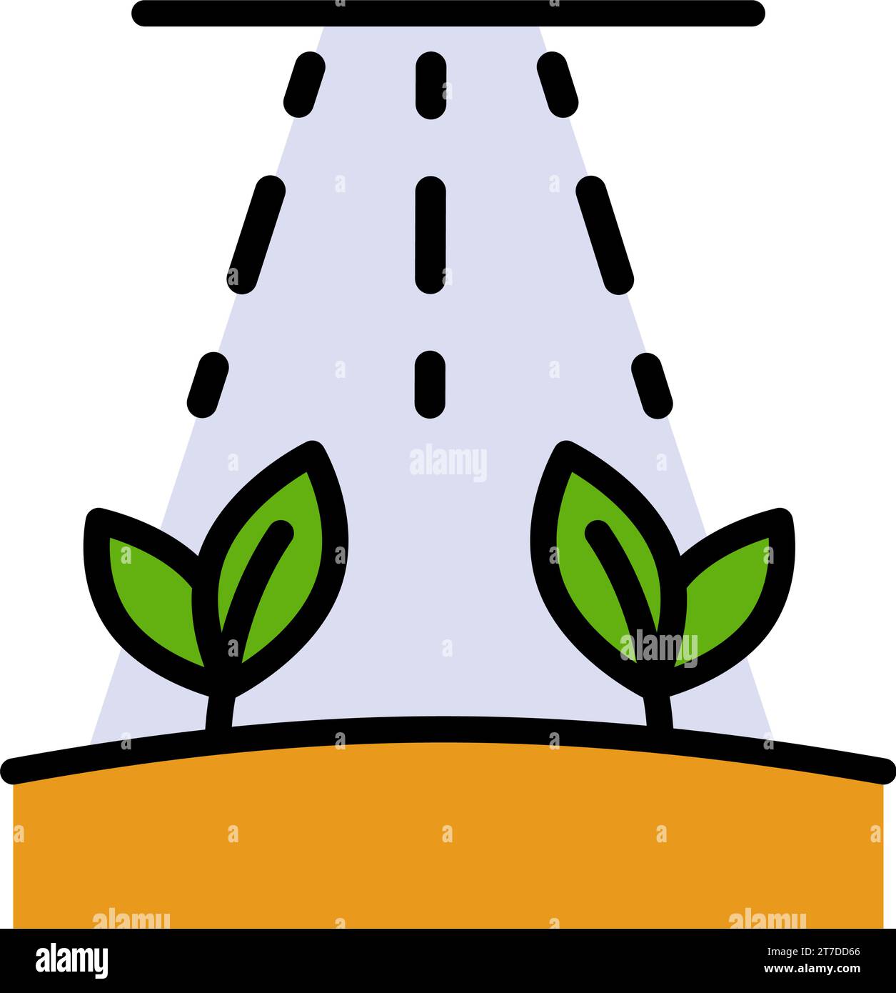 Icône du système d'irrigation du jardin et du champ. Vecteur d'icône de gicleurs d'irrigation automatique. Plantes aquaponics goutte à goutte, système automatique d'irrigation agricole o Illustration de Vecteur