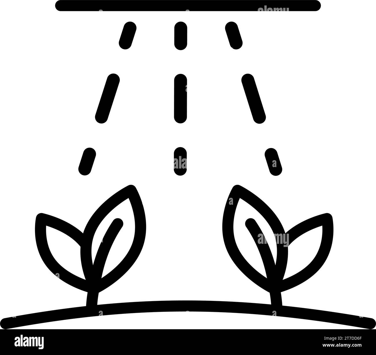 Icône du système d'irrigation du jardin et du champ. Vecteur d'icône de gicleurs d'irrigation automatique. Plantes aquaponics goutte à goutte, système automatique d'irrigation agricole o Illustration de Vecteur