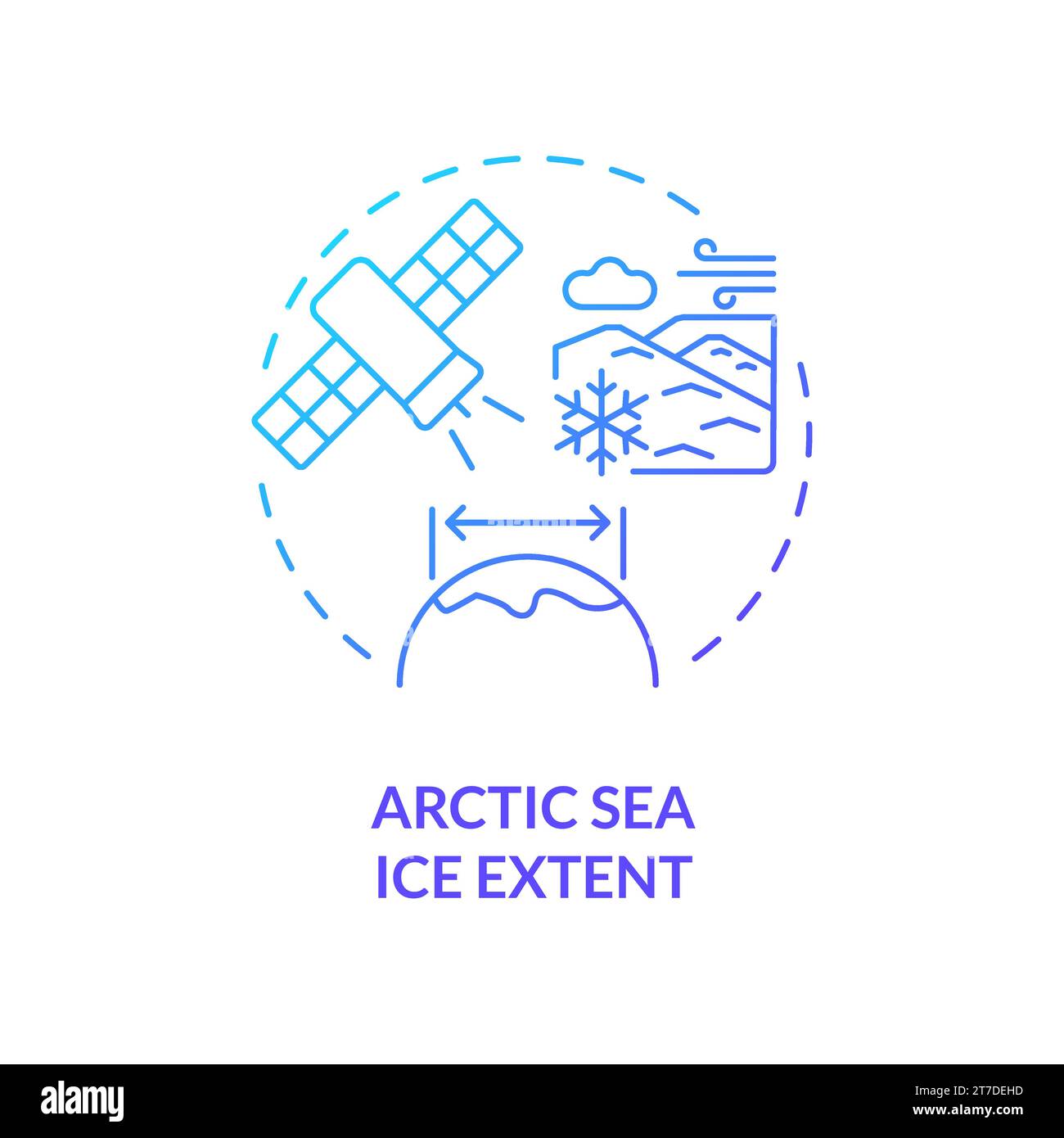 Icône de ligne mince gradient concept d'étendue de la glace de mer arctique Illustration de Vecteur