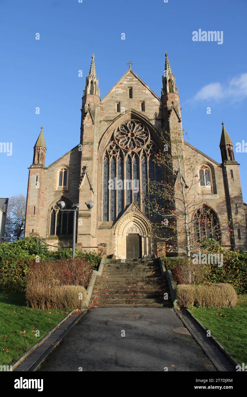 Cathédrale de Worcester vue depuis la rivière Severn Banque D'Images