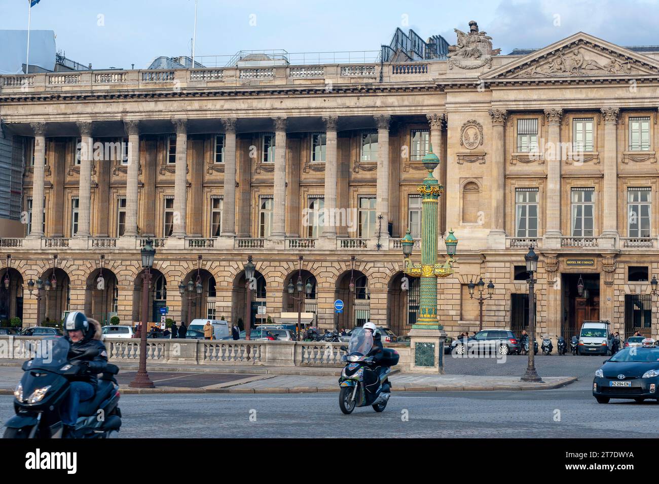 Paris, France, scènes de rue, monuments français, place de la Concorde, Hôtel de la Marine, Bâtiment, conduite automobile Banque D'Images