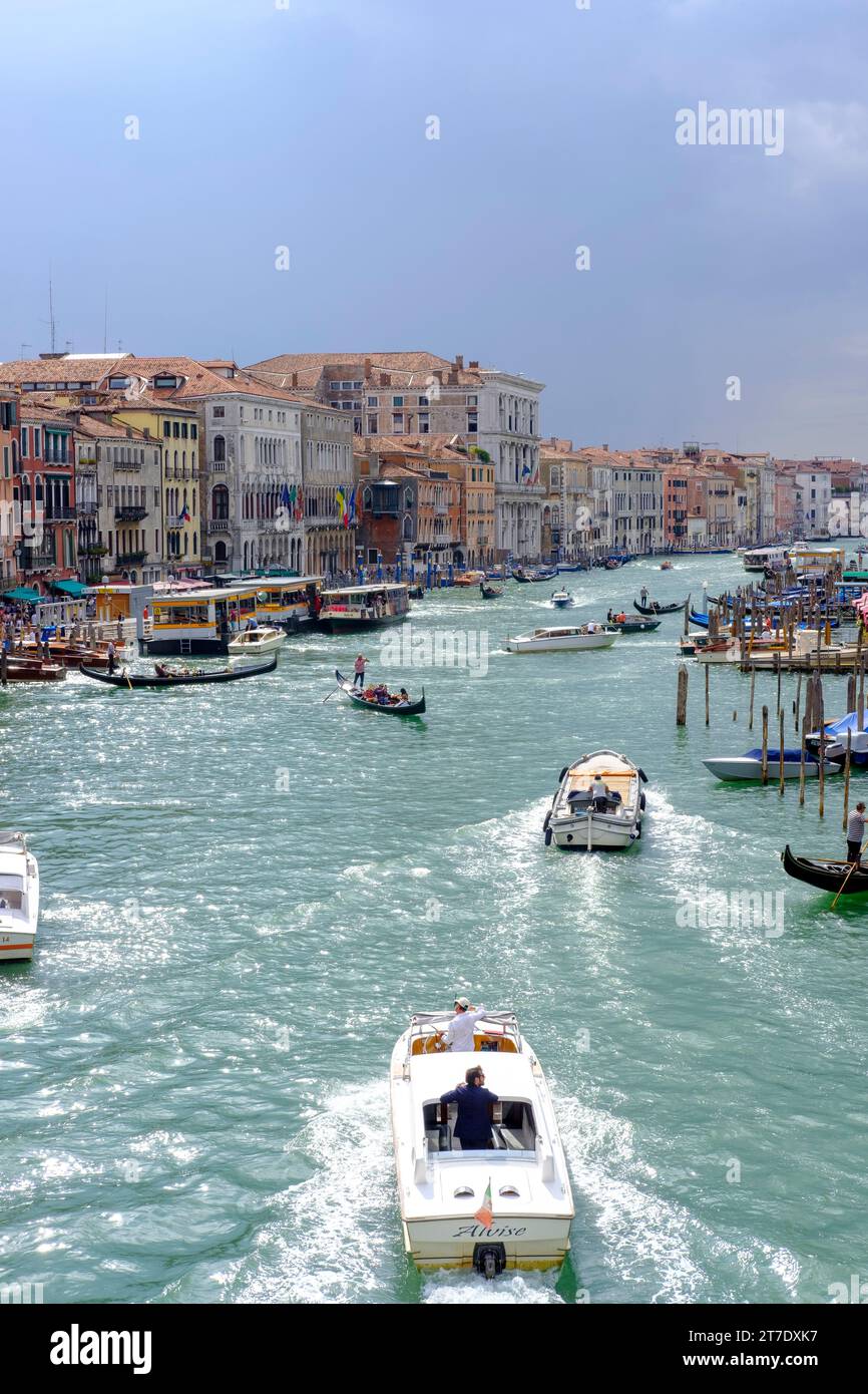 Une vue imprenable sur le Grand Canal à Venise, Italie Banque D'Images