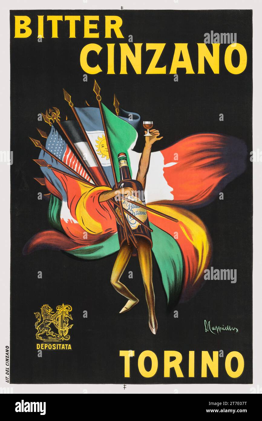 Bitter Cinzano. Torino de Leonetto Cappiello (1875-1942). Affiche publiée en 1912 en Italie. Banque D'Images