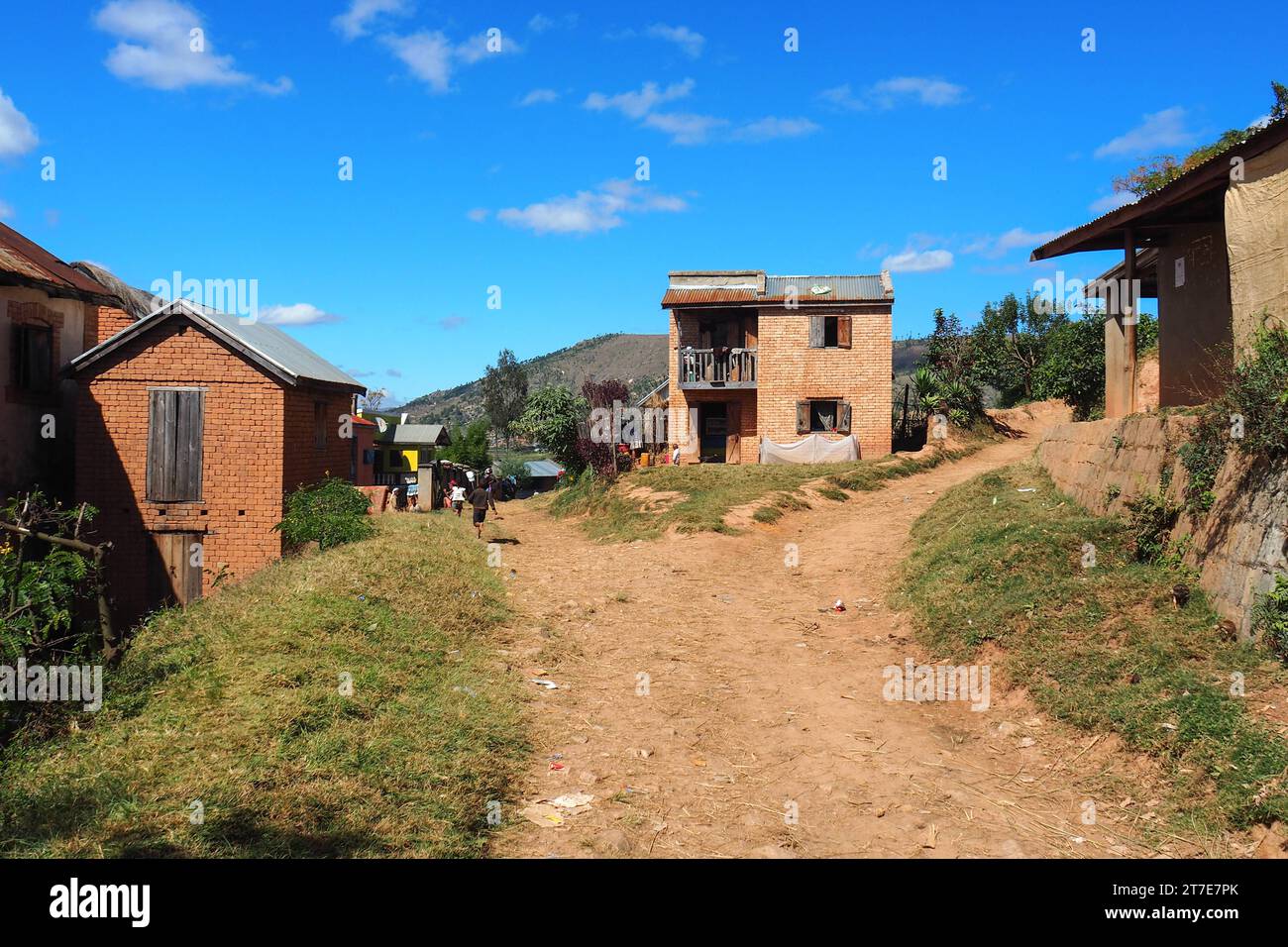 Madagascar, village proche Antsirabe, région des Hautes terres Banque D'Images