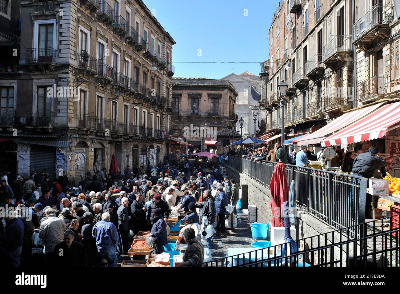 Catania. Marché aux poissons. Sicile. Italie Banque D'Images