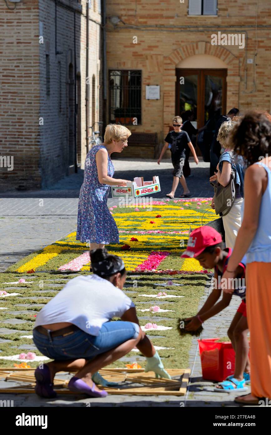 Infiorata du Corpus Domini. Servigliano. Marche Banque D'Images