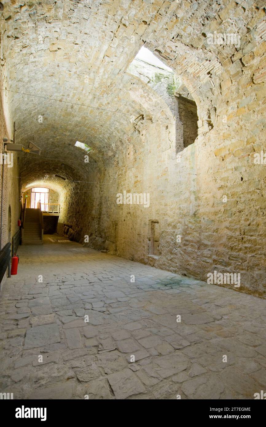 Souterrain du Palais des Doges, siège de l'Université. Vestiaire. Marche. Italie Banque D'Images
