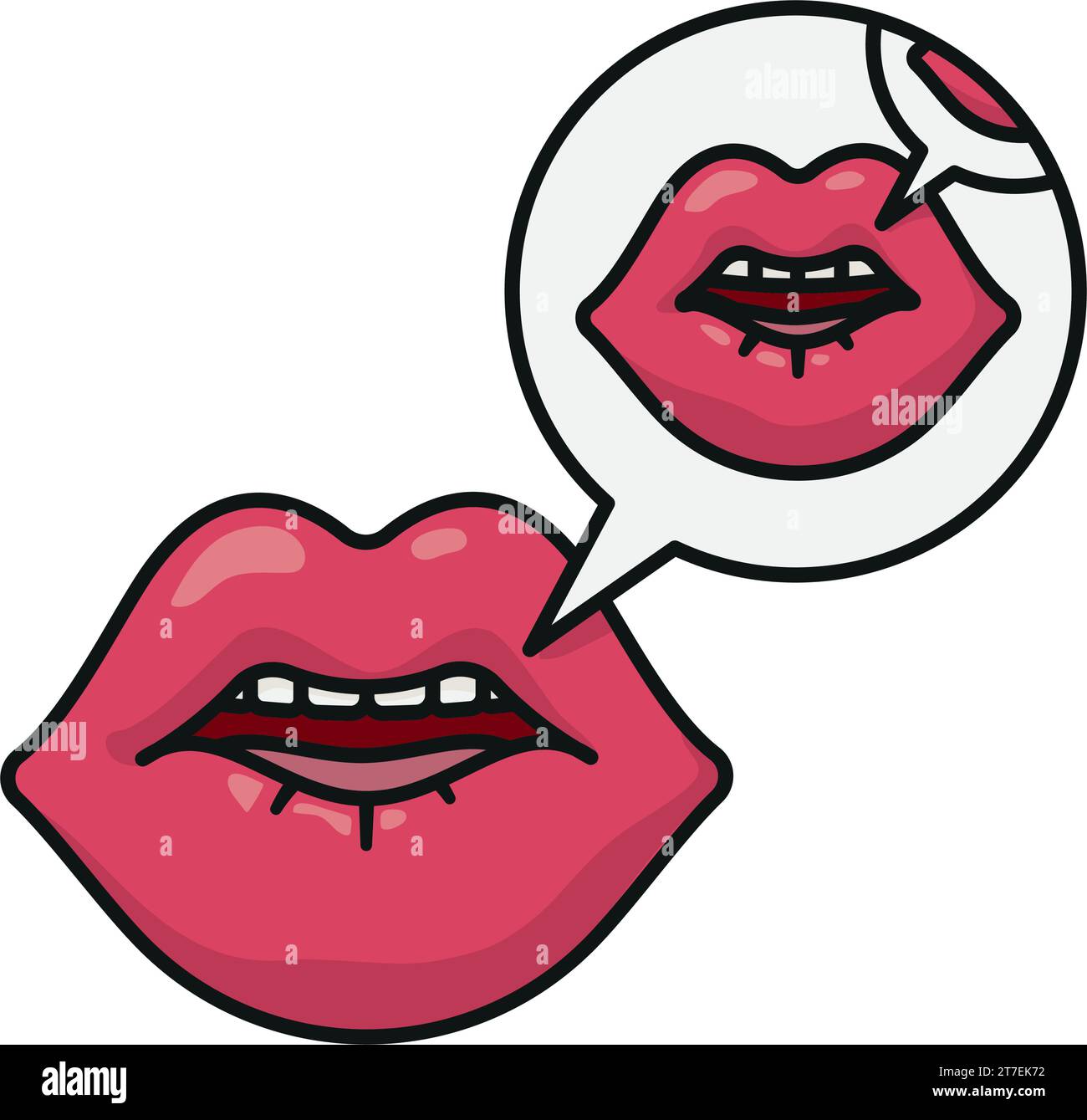Bouche répétée avec bulle de parole illustration vectorielle isolée pour la Journée internationale de la langue maternelle le 21 février Illustration de Vecteur