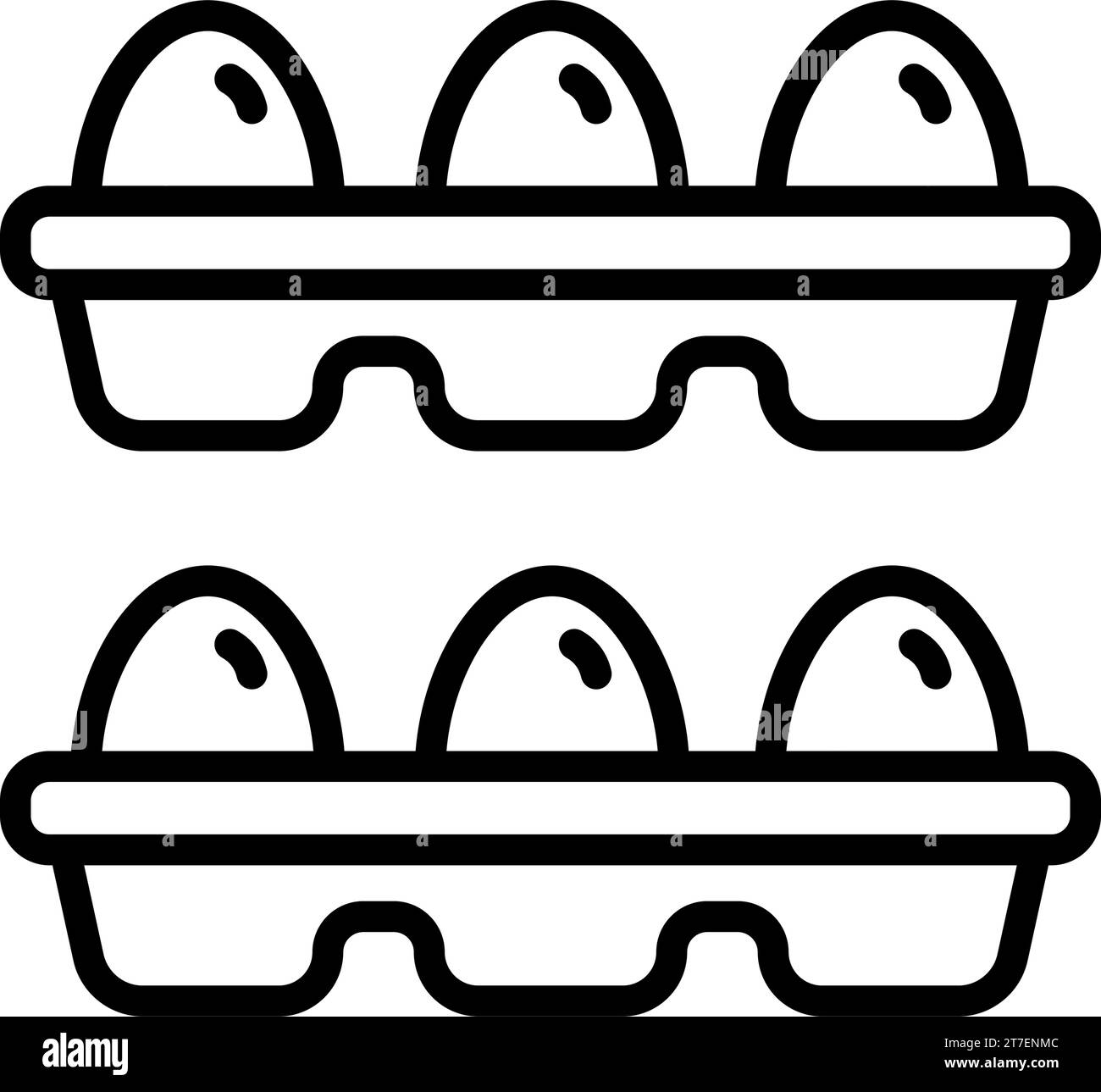 Œufs soulignés Food Icon Breakfast. Oeufs dans un emballage en carton. Illustration vectorielle concept d'icône de symbole de boîte à oeufs pour l'agriculture numérique, ui, ux, logo. Illustration de Vecteur