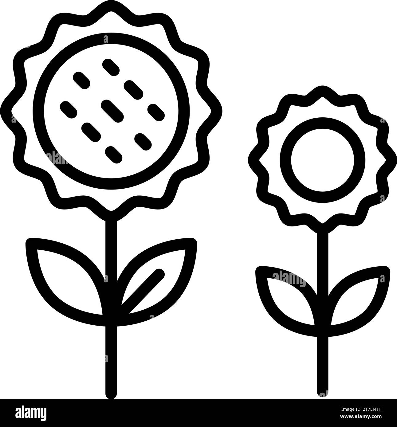 Icône de ligne de tournesol, icône de style de contour pour le site Web ou l'application mobile, action de grâce et plante, icône de vecteur de fleur, illustration de style simple, tape vectorielle Illustration de Vecteur